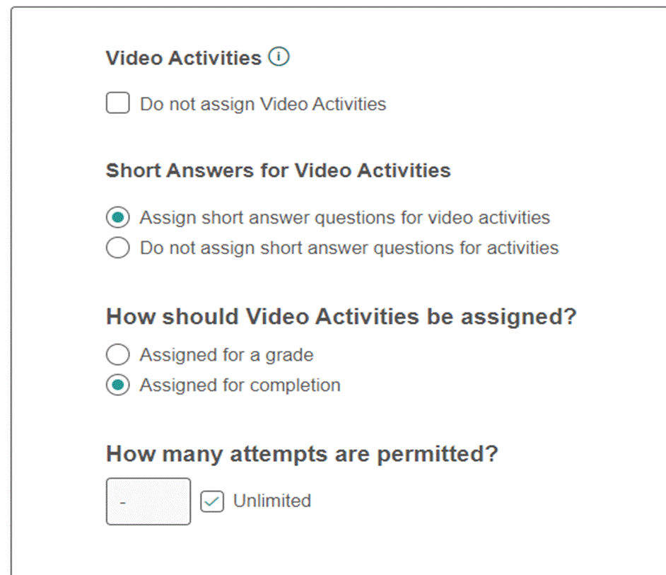 A screenshot of a video activity

Description automatically generated