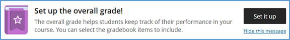 At the bottom of the gradebook, click the "Set it up" button to adjust the gradebook items.