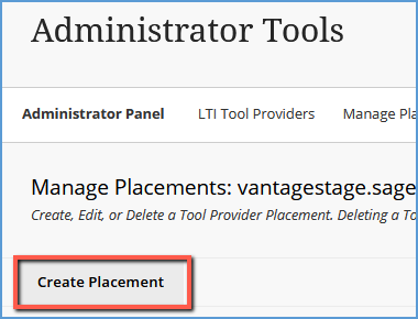 In this image, the Create Placement button is highlighted.