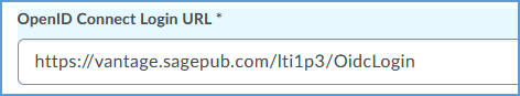 Enter the URL from the documentation in the "OpenID Connect Login URL" text field.