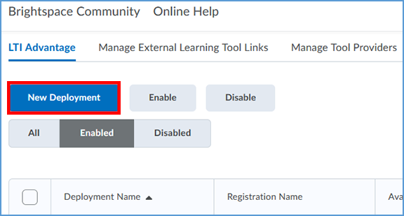 This image shows the Deployments page. The New Deployment button is highlighted.