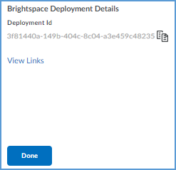 This image shows the Deployment Details page where you can click View Links.