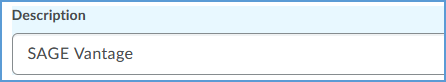 The description can be the same as the name of the link. We recommend Sage Vantage.