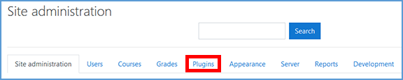 This image shows the location of the Plugins tab in the top navigation.