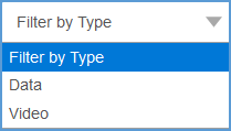 The "Filter by Type" dropdown allows you to view only data or video activities.