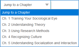 The "Jump to a Chapter" dropdown allows you to view activities by chapter.