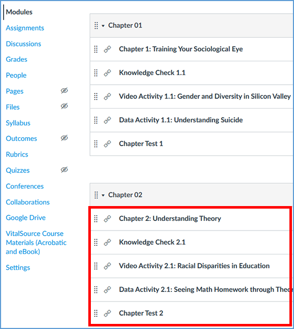 New Vantage content was added to a module after the original grade sync connection was made.