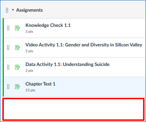 Assignments added after the grade sync connection is made will not appear on the Assignments page.