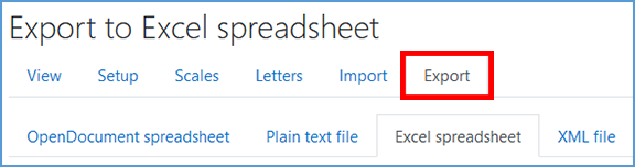From the Moodle Gradebook, you can export the gradebook by going to the right-most tab "Export."