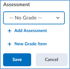 Under the Assessment section, choose "No Grade" from the dropdown menu.