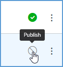 On the right side of the page, clicking on the gray circle for the assignment will publish it.