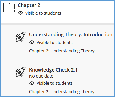 This image shows some Vantage links in a content module in Blackboard Ultra course view.