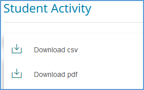 After clicking "Download" on the Student Activity page, you can choose CSV or PDF format.