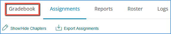If you are in another tab of your course, you can use the top navigation menu to access the Gradebook tab.