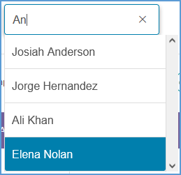 When the search term returns multiple students, you can click the student's name in the list under the search box.