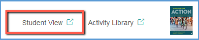 When you navigate to areas of your course, such as the gradebook, you can easily get to the Student View by clicking the link at the top right of the page.