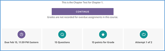 To begin a Chapter Test or Knowledge Check, click "Get Started."