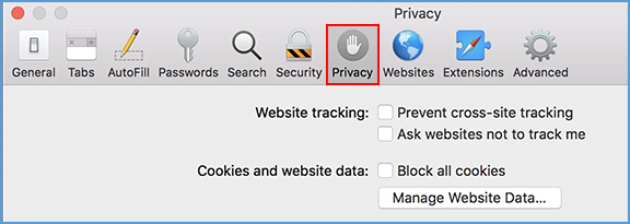 Click on the Privacy tab.