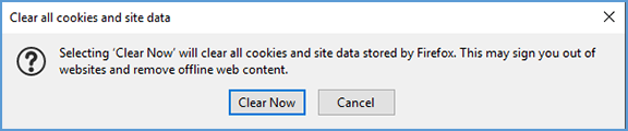 In the pop-up warning window, click "Clear Now."