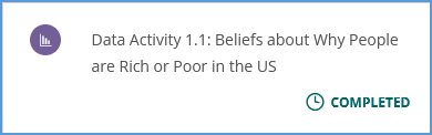 Once an activity is completed, that activity reflects it is complete in the "Activities in this Section" area of the sidebar.