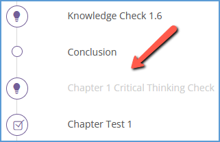 If the instructor elects not to assign a part of the textbook, that material is greyed out in the Table of Contents.
